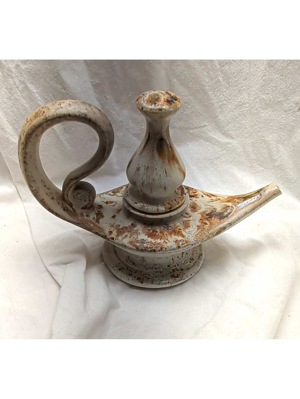 Vintage Bill & Vive MOHL Art Pottery Aladdin Genie Oil Lamp
